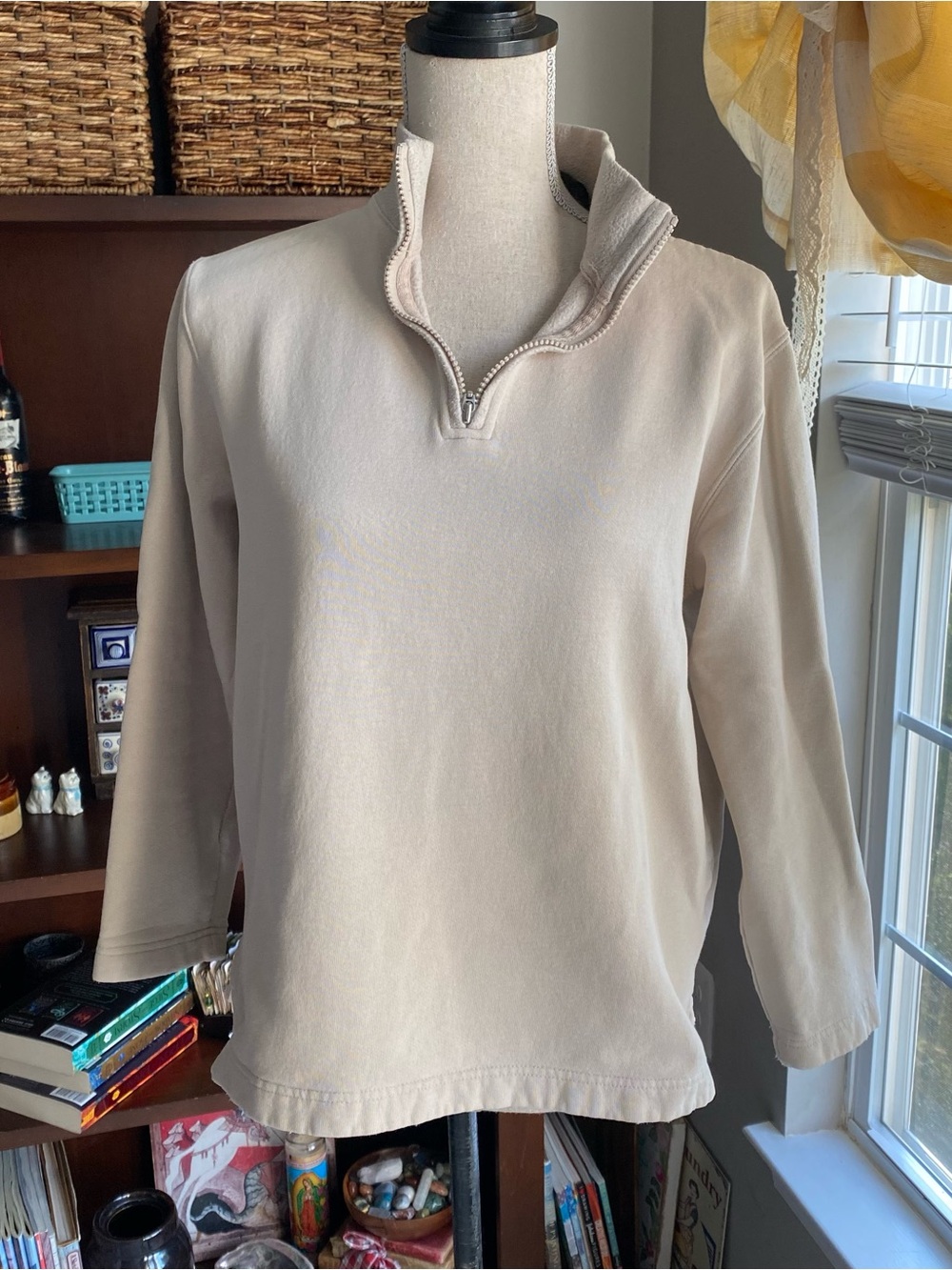 Eddie Bauer Light Cream Quarter-Zip Sweater Women’s Large